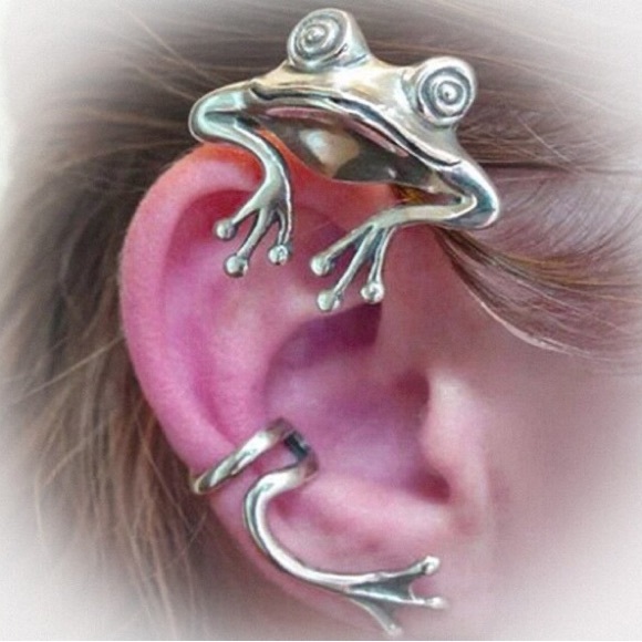 Frog Ear Cuff Jewelry Silver Finish Non-Pierced Earring - Picture 1 of 4